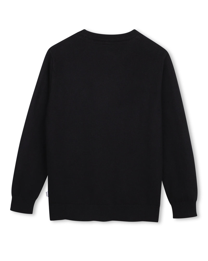 
  
    Boss
  
 Boys Black Knit Sweater