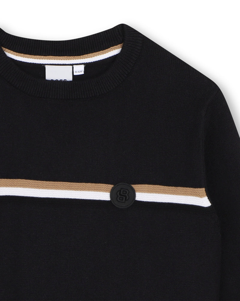
  
    Boss
  
 Boys Black Knit Sweater