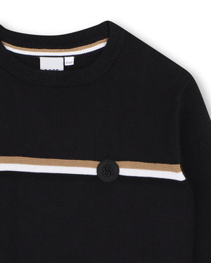 
  
    Boss
  
 Boys Black Knit Sweater