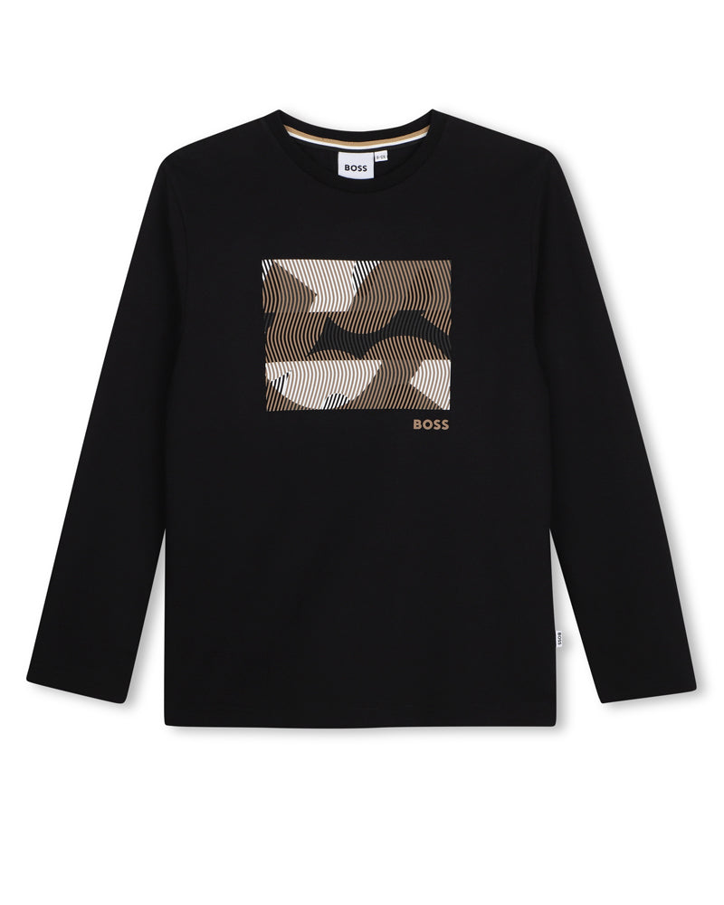 
  
    Boss
  
 Boys Black Graphic Top