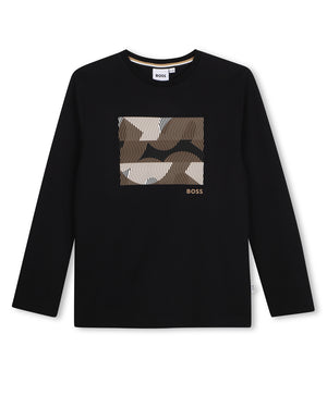 
  
    Boss
  
 Boys Black Graphic Top