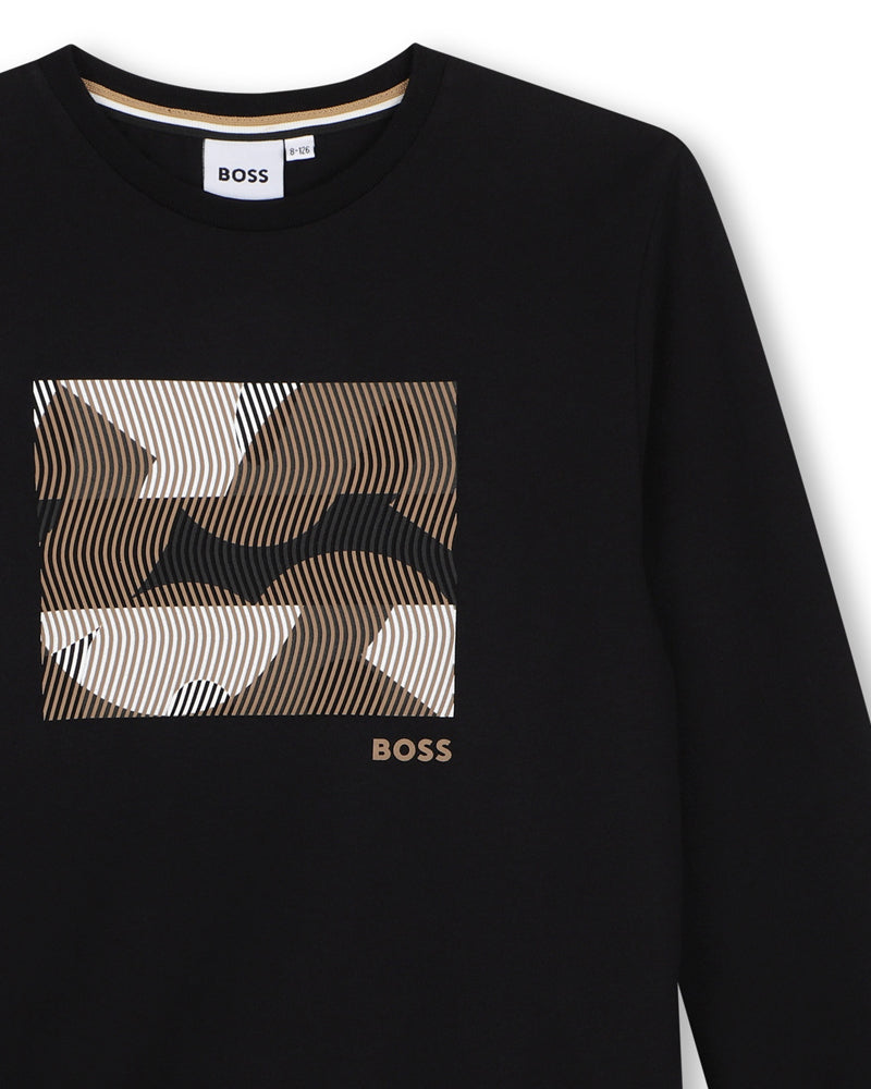 
  
    Boss
  
 Boys Black Graphic Top