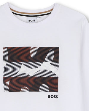 
  
    Boss
  
 Boys White Graphic Top