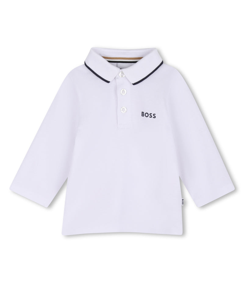 
  
    Boss
  
 Baby Boys White Long Sleeve Polo