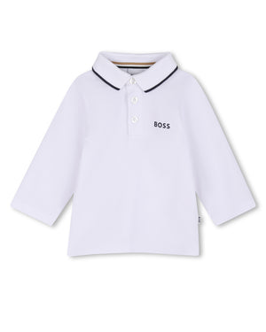 
  
    Boss
  
 Baby Boys White Long Sleeve Polo