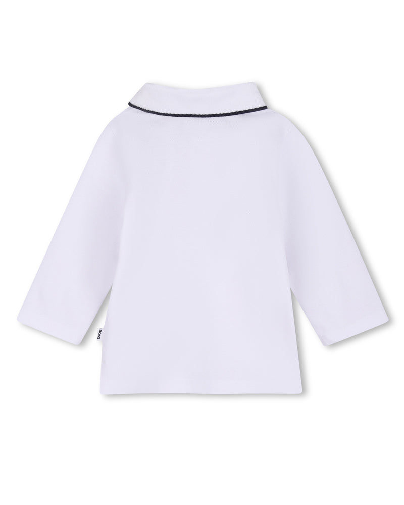 
  
    Boss
  
 Baby Boys White Long Sleeve Polo