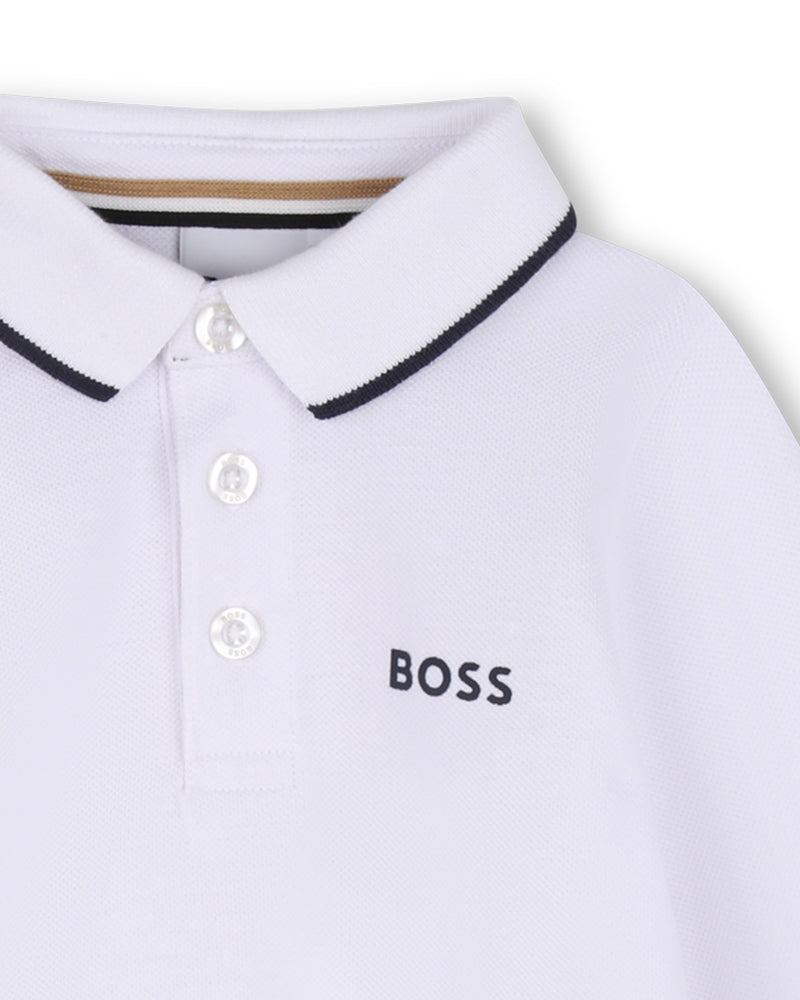 
  
    Boss
  
 Baby Boys White Long Sleeve Polo