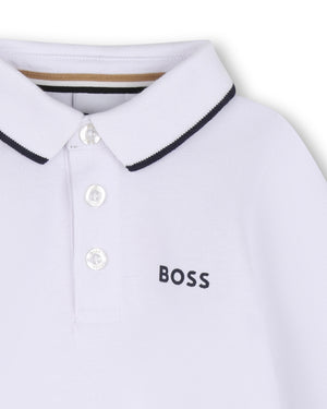 
  
    Boss
  
 Baby Boys White Long Sleeve Polo