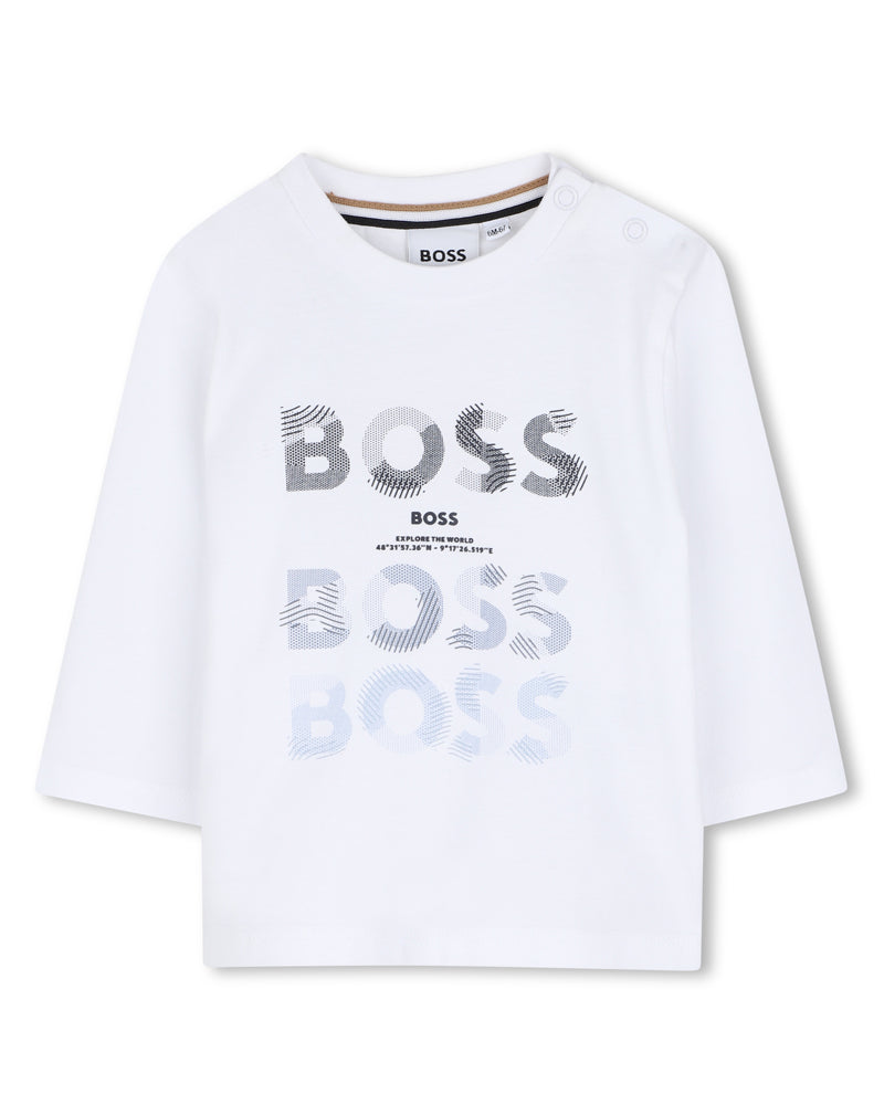
  
    Boss
  
 Baby Boys White Logo Top