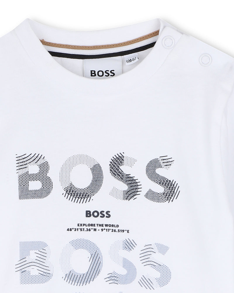 
  
    Boss
  
 Baby Boys White Logo Top