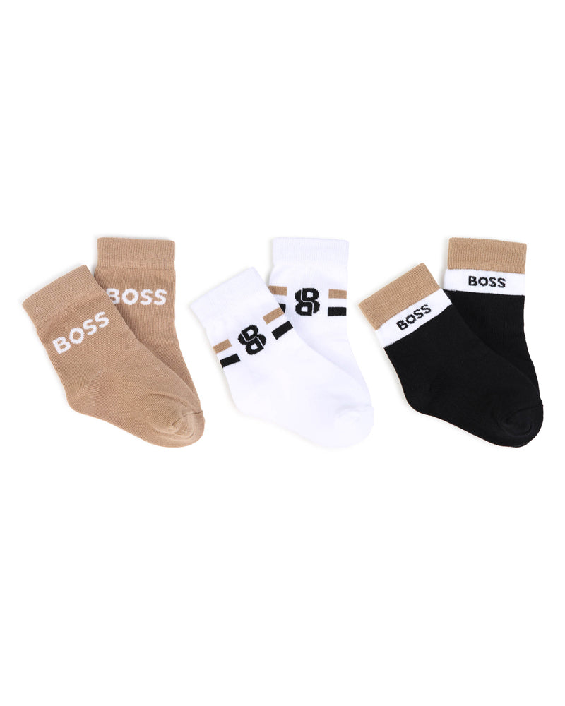 
  
    Boss
  
 Baby Boys Black/Beige Sock Set