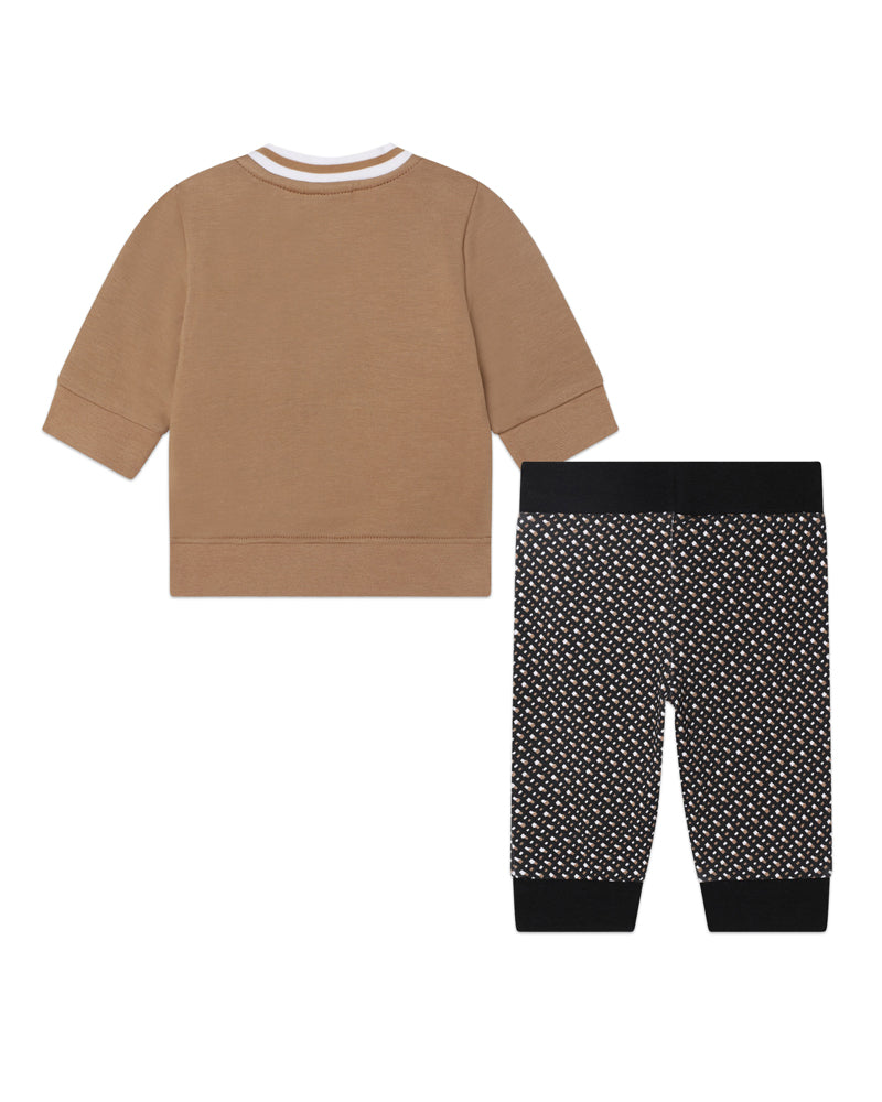 Baby Boys Beige Sweater &amp; Pant Set