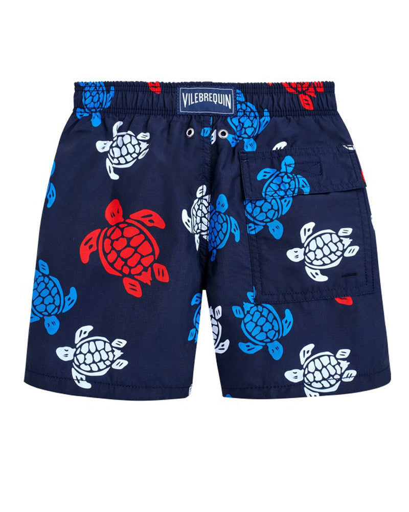 Boys Navy Turtle Swim Shorts