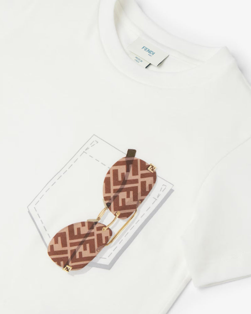 
  
    Fendi
  
 White FF Sunglasses T-Shirt