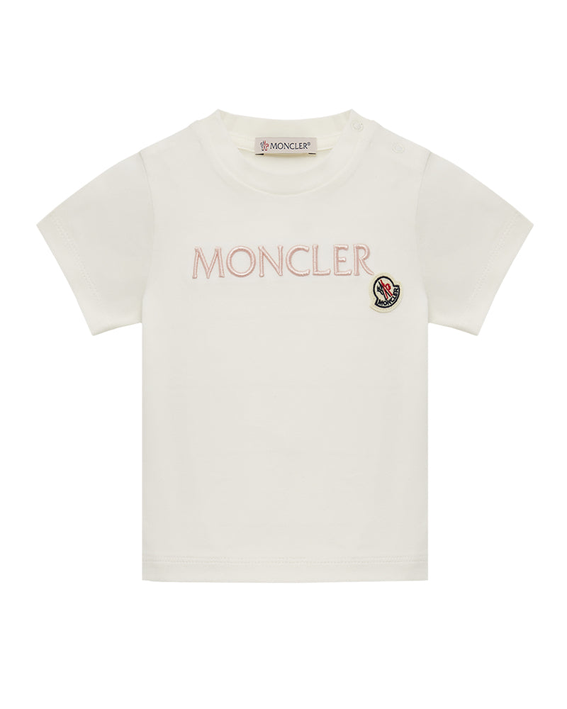 Moncler Kids Enfant Baby Girls Ivory Logo T-Shirt