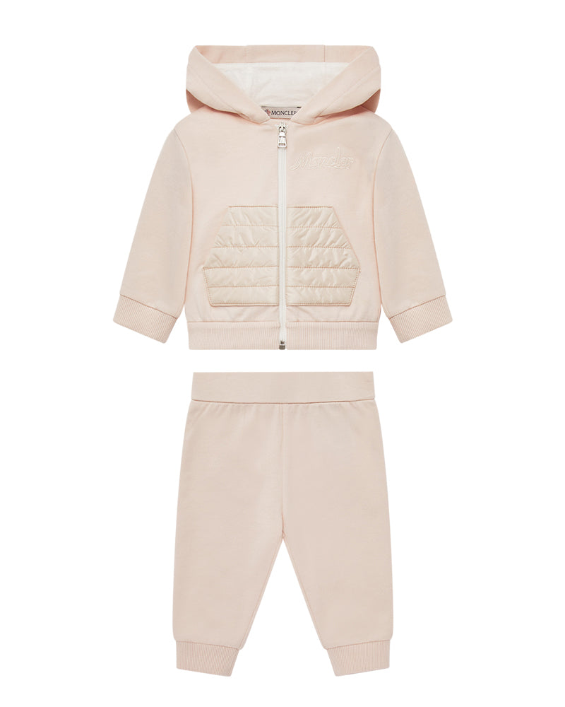 Baby Girls Pink Cotton Tracksuit