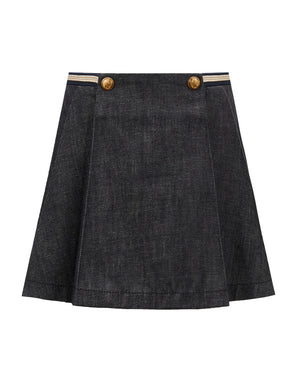 
  
    Moncler
  
    Enfant
  
 Girls Blue Denim Skirt