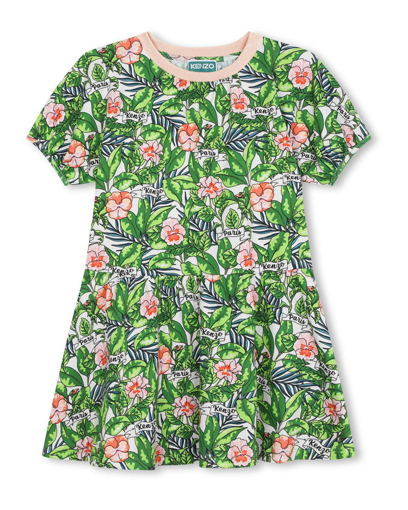 Girls Multi/Print Green Dress