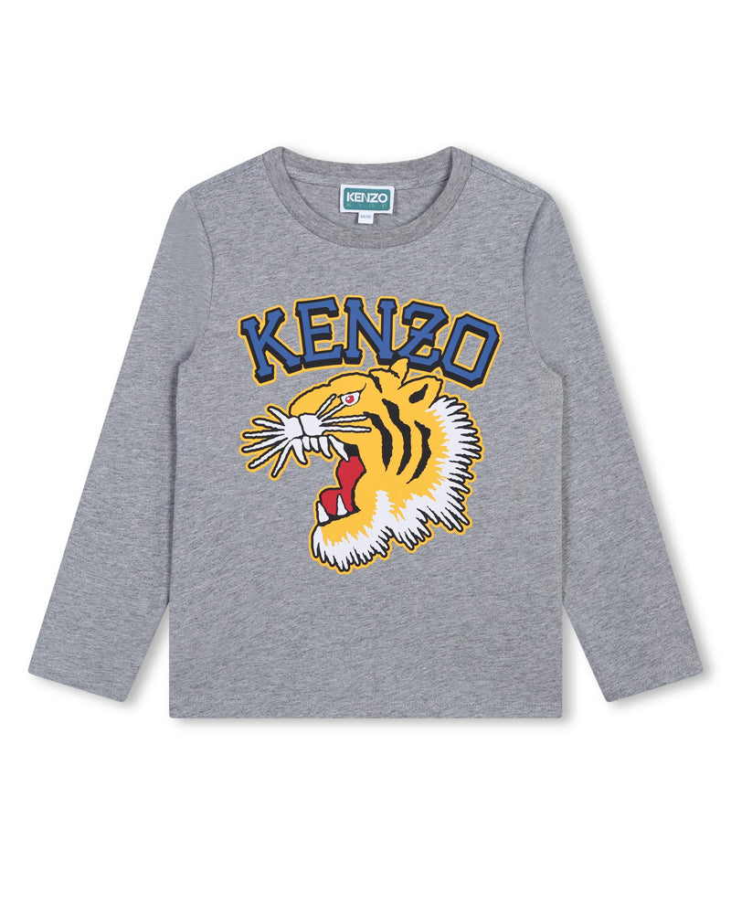 Boys Grey Varsity Tiger Top