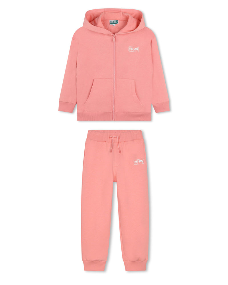 Girls Pink Hooded Tracksuit