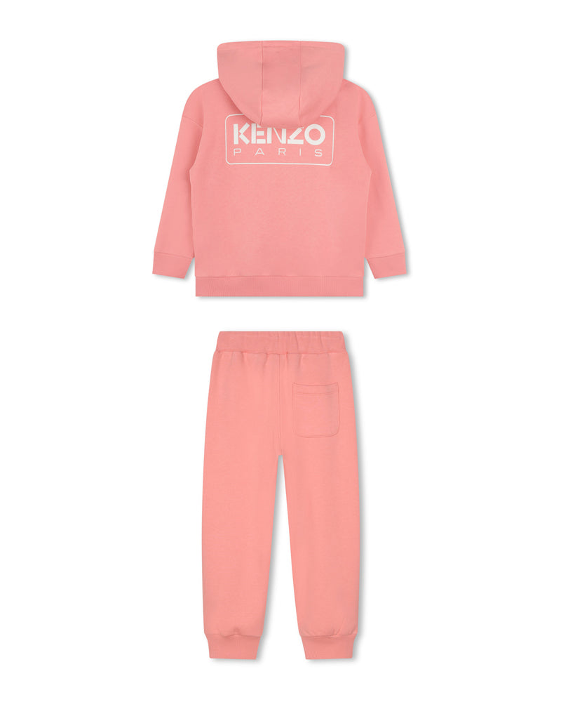 Girls Pink Hooded Tracksuit