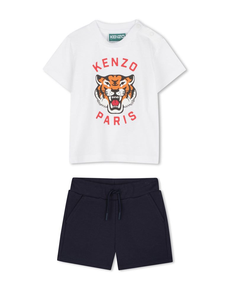 Baby White Tiger Logo T-Shirt &amp; Short Set