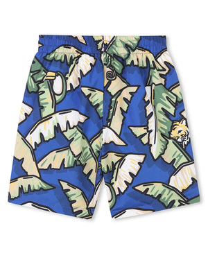 
  
    Kenzo
  
    Kids
  
 Boys Blue Leaf Print Swim Shorts