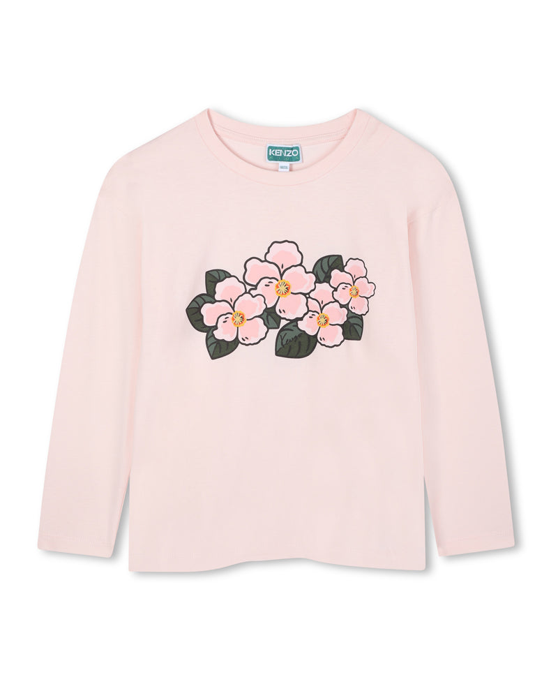 Girls Pink Graphic Floral Top
