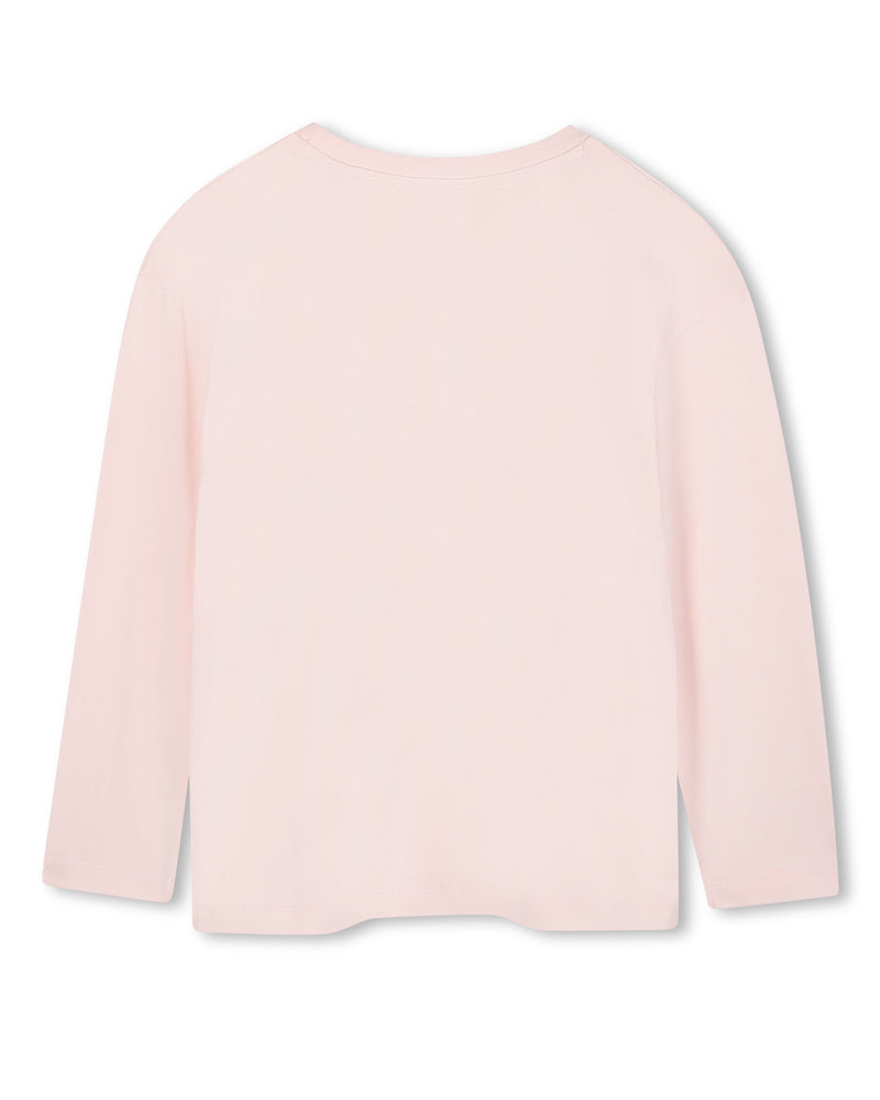 Girls Pink Graphic Floral Top