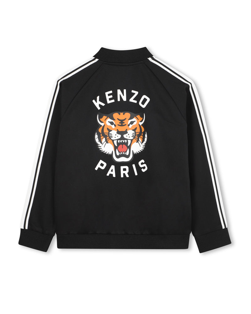Boys Black Logo Zip Up Sweater