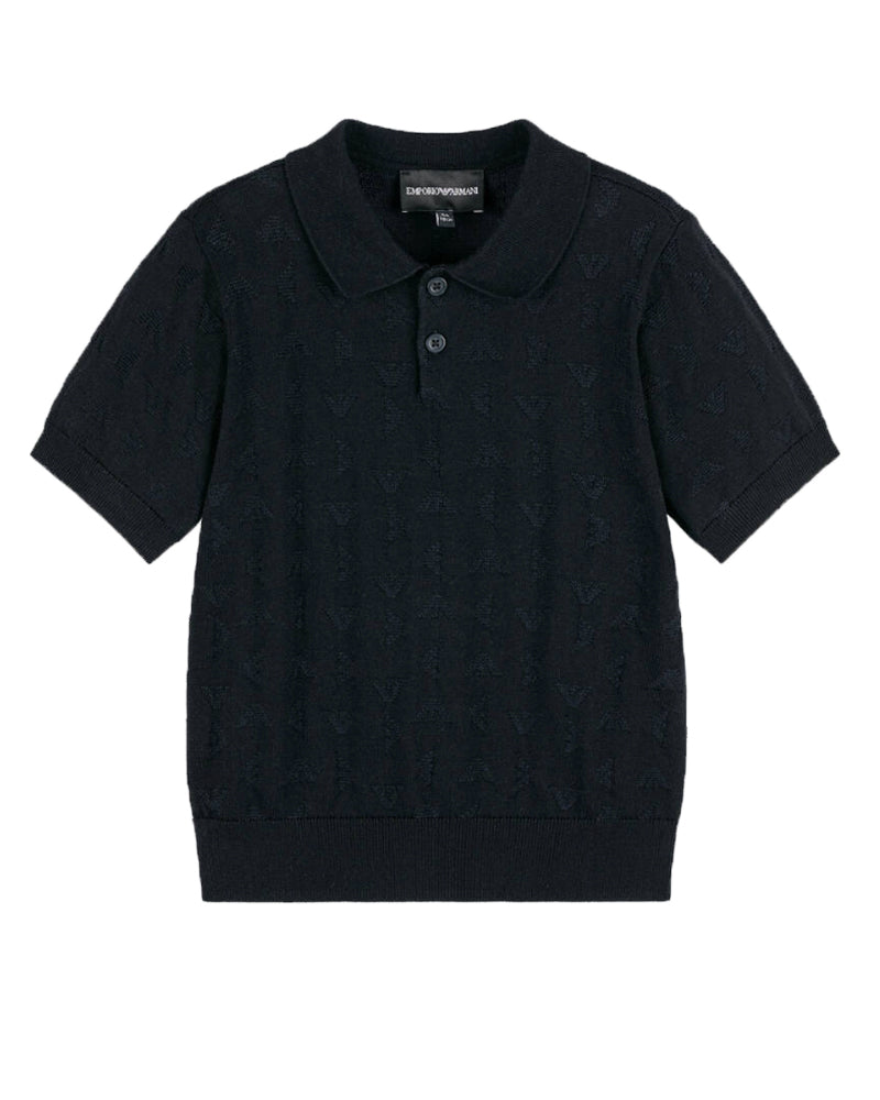 Boys Navy Embroidered Eagle Polo