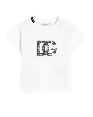 
  
    Dolce
  
    &
  
    Gabbana
  
 Baby White Embossed DG Logo T-Shirt