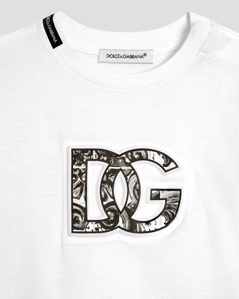 Baby White Embossed DG Logo T-Shirt