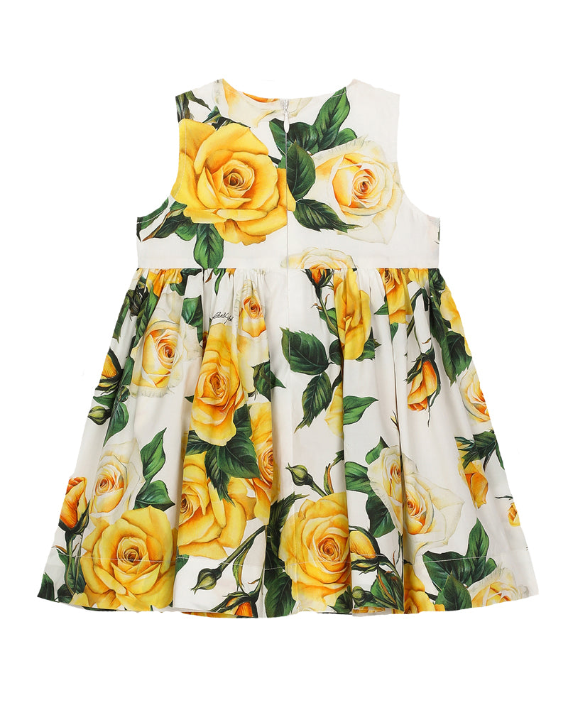 Baby Girls Yellow Rose Print Dress