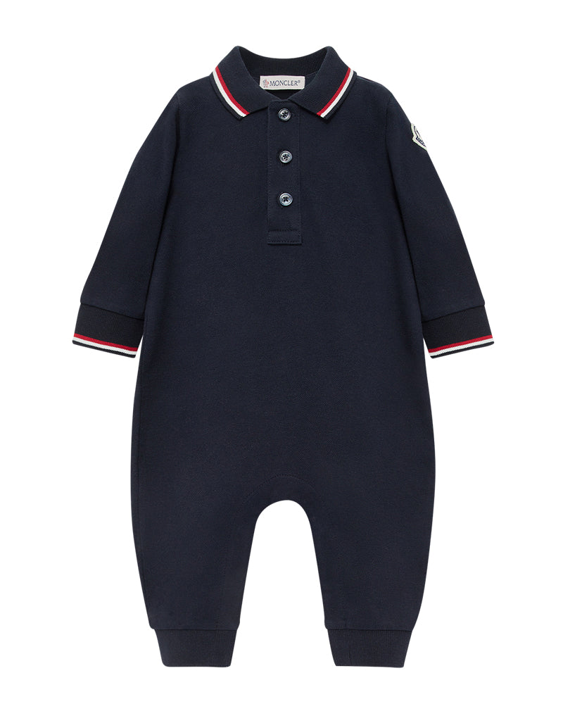 
  
    Moncler
  
    Enfant
  
 Baby Boys Navy Cotton Polo Romper