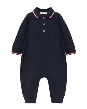 
  
    Moncler
  
    Enfant
  
 Baby Boys Navy Cotton Polo Romper