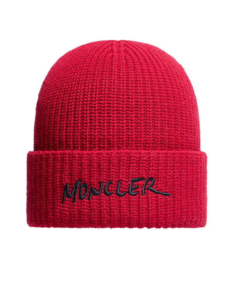 
  
    Moncler
  
    Enfant
  
 Red Knit Wool Logo Hat