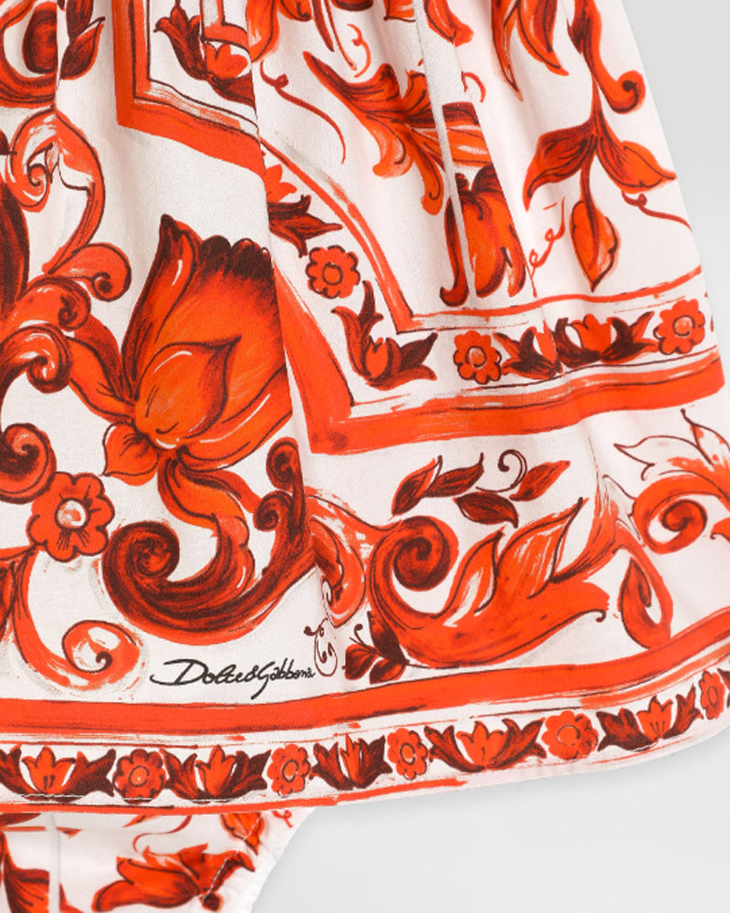 
  
    Dolce
  
    &
  
    Gabbana
  
 Baby Girls Orange Maiolica-Print Dress