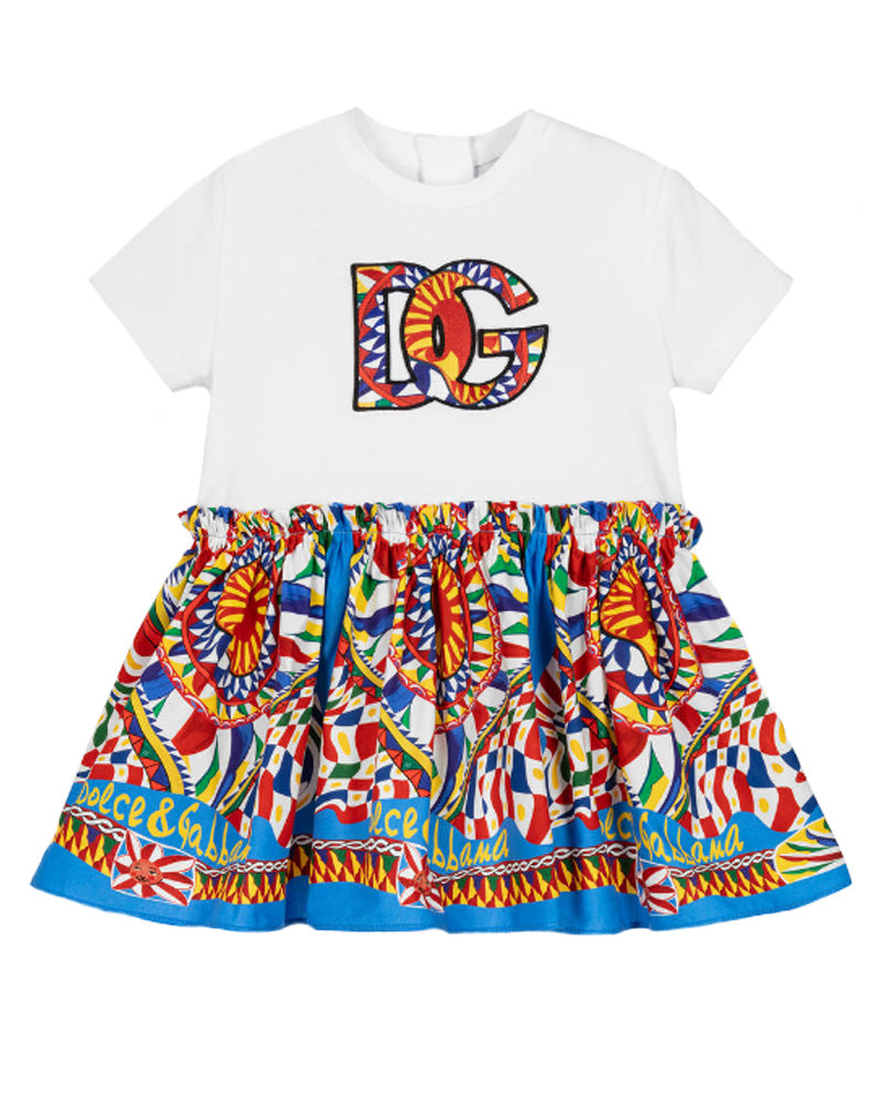 Dolce & Gabbana Kids Majolica Print Mini Dress