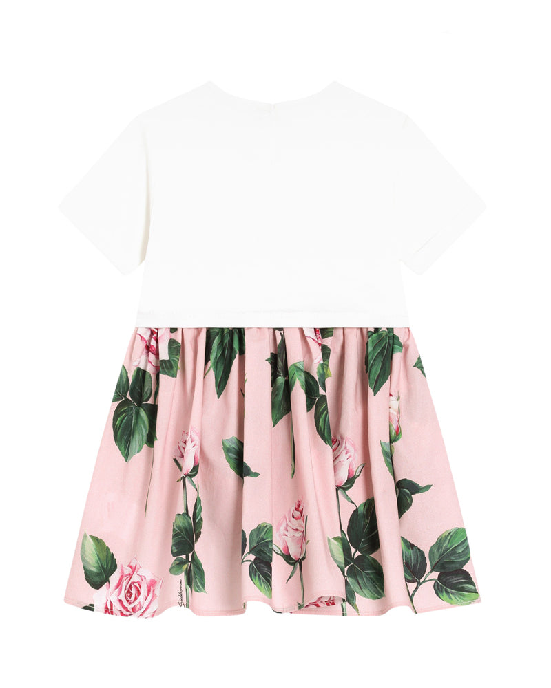 Baby Girls Pink Rose Print Dress