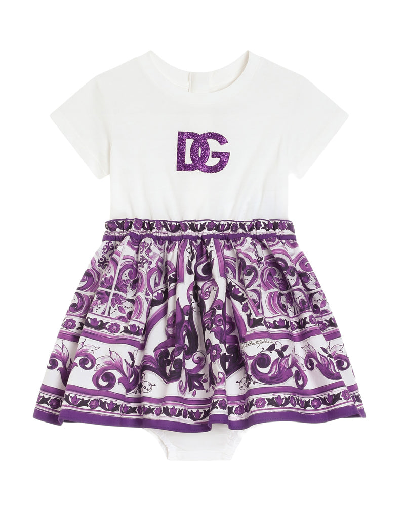Baby Girls Purple Maiolica T-Shirt Dress