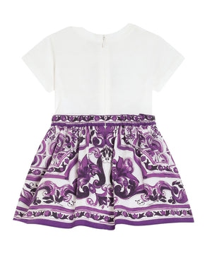
  
    Dolce
  
    &
  
    Gabbana
  
 Baby Girls Purple Maiolica T-Shirt Dress