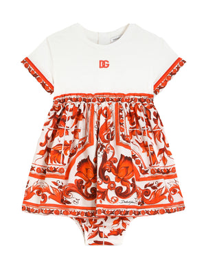 
  
    Dolce
  
    &
  
    Gabbana
  
 Baby Girls Orange Maiolica-Print Dress