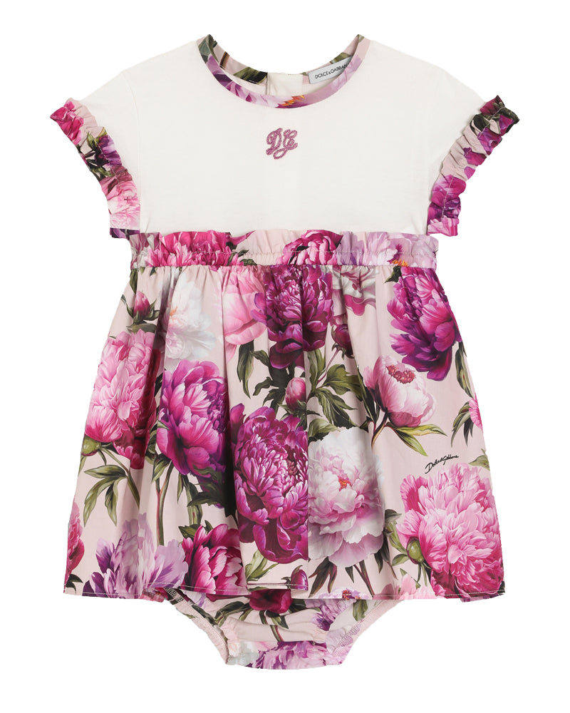 
  
    Dolce
  
    &
  
    Gabbana
  
 Baby Girls Fuchsia Peonie Printed Cotton Dress