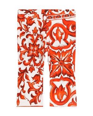 
  
    Dolce
  
    &
  
    Gabbana
  
 Baby Girls Orange Maiolica-Print Leggings