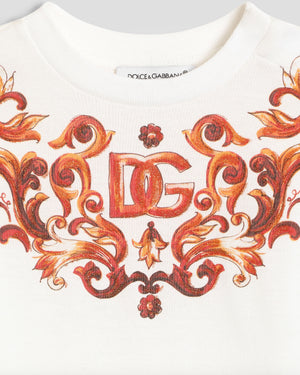 
  
    Dolce
  
    &
  
    Gabbana
  
 Baby Girls Orange/White Maiolica T-Shirt