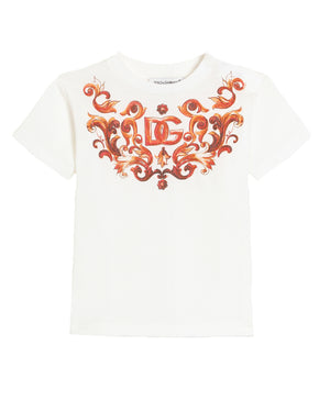 
  
    Dolce
  
    &
  
    Gabbana
  
 Baby Girls Orange/White Maiolica T-Shirt