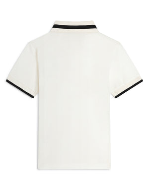 
  
    Dolce
  
    &
  
    Gabbana
  
 Boys White DG Crest Piqué Polo