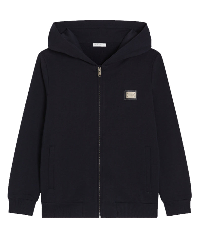 
  
    Dolce
  
    &
  
    Gabbana
  
 Boys Black Plate Hooded Sweater
