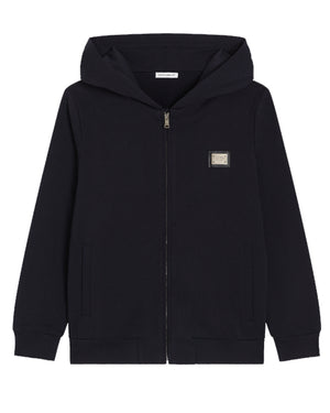 
  
    Dolce
  
    &
  
    Gabbana
  
 Boys Black Plate Hooded Sweater